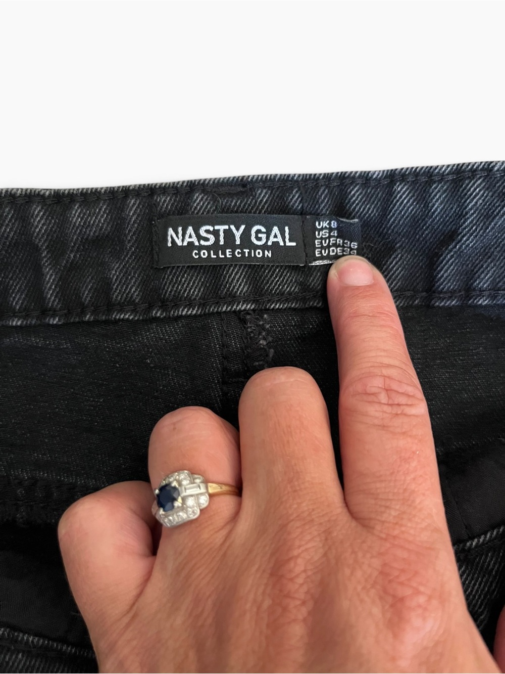Nasty Gal Black Patchwork Flared Jeans - Picture 4 of 10